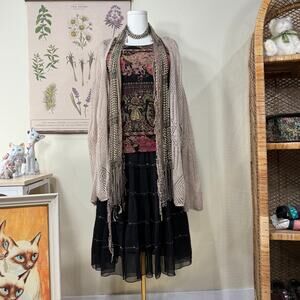 Y2k PInk Paisley Floral Slinky Stretch Sleeveless Top Whimsigoth Fairy Grunge L